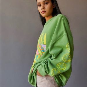 Urban Outfitters Nirvana Smile Overdyed Sweatshirt